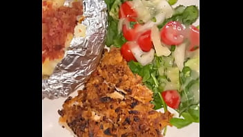 Ebony cums out of her ass while her parents are away