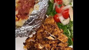 Ebony cums out of her ass while her parents are away