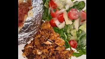 Ebony cums out of her ass while her parents are away