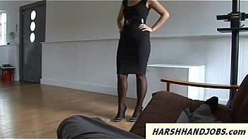 Classy blonde slaps dick quite harsh