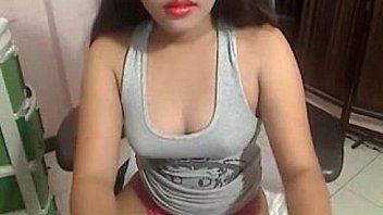 Busty asian chick anal toying on webcam