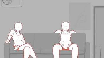 Cartoon milf cheat her bf with two friends