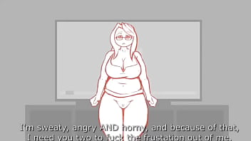 Cartoon milf cheat her bf with two friends