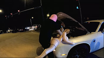 Redkey montana slams sex doll in public interracial