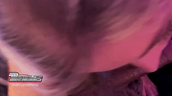 Snobby white girl gets sloppy draining dick and sucking balls