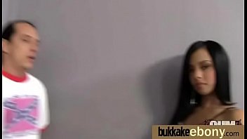 Naughty black wife gang banged by white friends 23