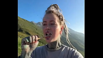 Brushing my teeth with this beautiful background what's your favorite way to start the day #morningroutine #bru