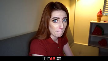 Cute redhead teen let her stepbro fuck her wet pussy