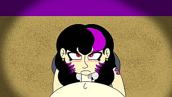 Gothic gal gives head to lucky nerd Gothic gal gives head to lucky nerd