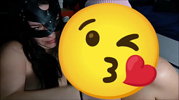 Two young pretty girls share a big dick and swap the cum