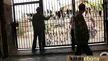 Ebony babe sucks too many white cocks 23