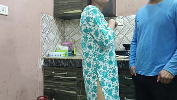 Beautiful indian step mom pussy and ass fucked hard by step son while he is in kitchen