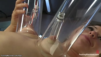 Brunette Babe Mia Gold Laying On Back And Elbows With Legs Open Getting Nipples Vibrated And Pussy Fucked With Machine Till Anal Machine Fucked thumbnail