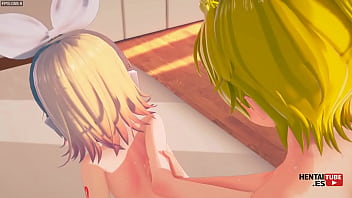 Vocaloid hentai len se folla a rin a cuatro patas