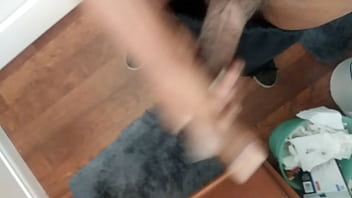 Jerking in new bathroom 1st time