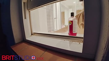 You watch your neighbour in the shower