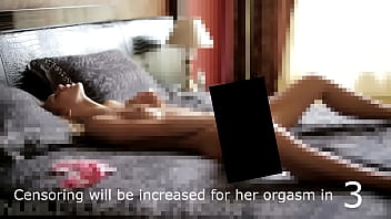 Censored teen masturbates