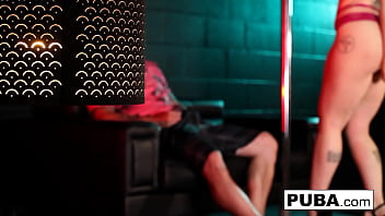 Blonde babe fucks hard