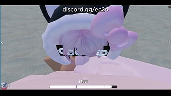 She's having a best time on beach~