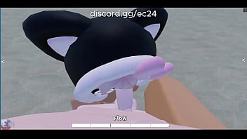 She's having a best time on beach~