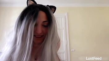 Cat girl teen amateur handles a huge dick like a pro