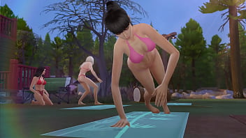 Asian sucks huge cock at camp cabin in woods