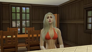 Asian sucks huge cock at camp cabin in woods