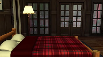 Asian sucks huge cock at camp cabin in woods