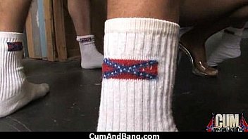 Black slut group in her mouth 12