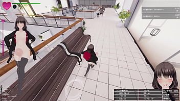 エスカレーター上がってる最中に、前のお姉さんのふくらはぎにおち〇ぽの先っぽが接触！