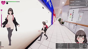 エスカレーター上がってる最中に、前のお姉さんのふくらはぎにおち〇ぽの先っぽが接触！