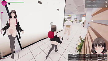 エスカレーター上がってる最中に、前のお姉さんのふくらはぎにおち〇ぽの先っぽが接触！