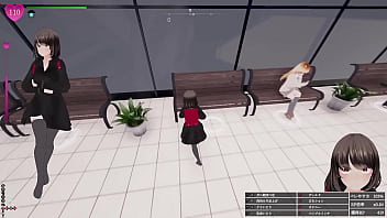 エスカレーター上がってる最中に、前のお姉さんのふくらはぎにおち〇ぽの先っぽが接触！