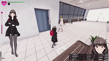 エスカレーター上がってる最中に、前のお姉さんのふくらはぎにおち〇ぽの先っぽが接触！