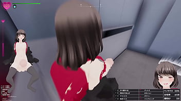 エスカレーター上がってる最中に、前のお姉さんのふくらはぎにおち〇ぽの先っぽが接触！