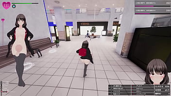 エスカレーター上がってる最中に、前のお姉さんのふくらはぎにおち〇ぽの先っぽが接触！