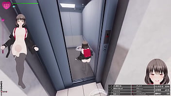 エスカレーター上がってる最中に、前のお姉さんのふくらはぎにおち〇ぽの先っぽが接触！