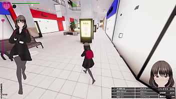 エスカレーター上がってる最中に、前のお姉さんのふくらはぎにおち〇ぽの先っぽが接触！