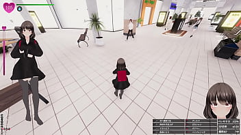 エスカレーター上がってる最中に、前のお姉さんのふくらはぎにおち〇ぽの先っぽが接触！ thumbnail