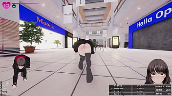 エスカレーター上がってる最中に、前のお姉さんのふくらはぎにおち〇ぽの先っぽが接触！