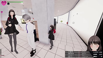 エスカレーター上がってる最中に、前のお姉さんのふくらはぎにおち〇ぽの先っぽが接触！