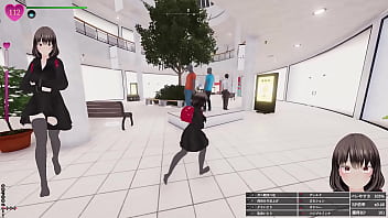 エスカレーター上がってる最中に、前のお姉さんのふくらはぎにおち〇ぽの先っぽが接触！