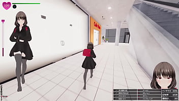 エスカレーター上がってる最中に、前のお姉さんのふくらはぎにおち〇ぽの先っぽが接触！