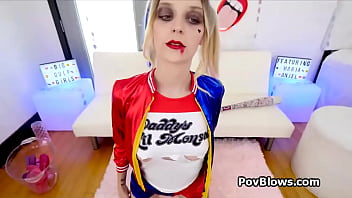 Maria gags on big dildo and hard cock pov style