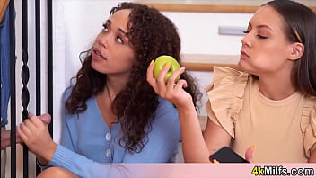 Stepsisters having fun with the taboo cock