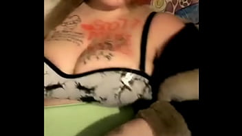 Mature busty with tattoos on her tits dances weird Mature busty with tattoos on her tits dances weird
