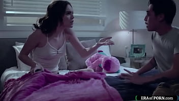 Latino guy sneaks out of gfs room and the petite stepsis asks him to fuck gives her oral sex n the small tits girl sucks his cock and is fucked