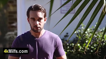 Busty blonde stepmom fucked after her workout