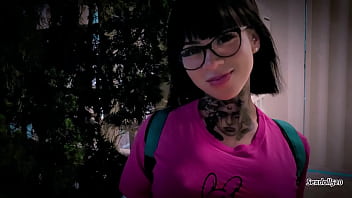 Devil caught by stranger hitting her hard in anal