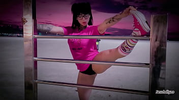 Devil caught by stranger hitting her hard in anal